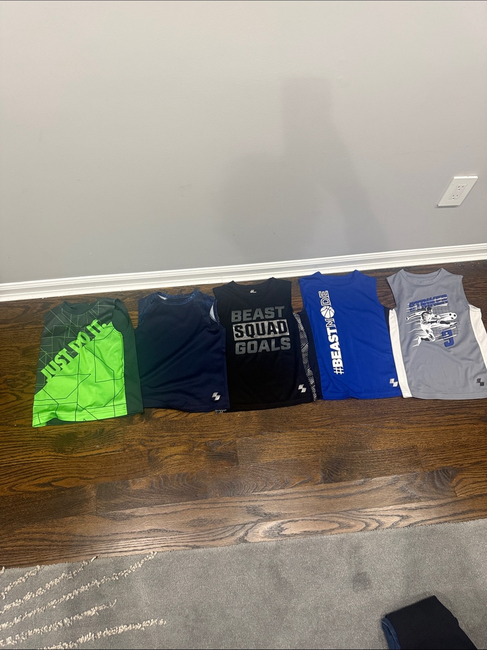 Bundle of 5 Kids athletic tanks Nike and place sport
